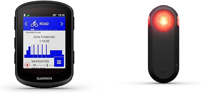 Garmin Edge 840 Solar, Solar-Charging GPS Cycling Computer with Touchscreen and Buttons, Targeted Adaptive Coaching, Advanced Navigation and Garmin Varia RTL515 Radar Tail Light (010-02376-00)