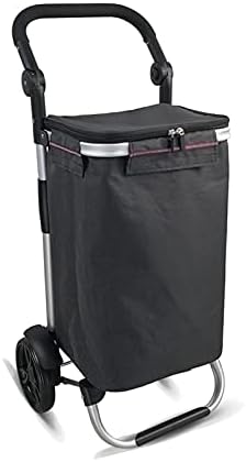 Collapsible Wagon Cart with Wheels Foldable Folding Wagons Carts Silent Universal Wheels,Shopping Cart 45L Shopping Trolley with Fabric Bag and Foldable Grocery Utility Climb Stair Cart for