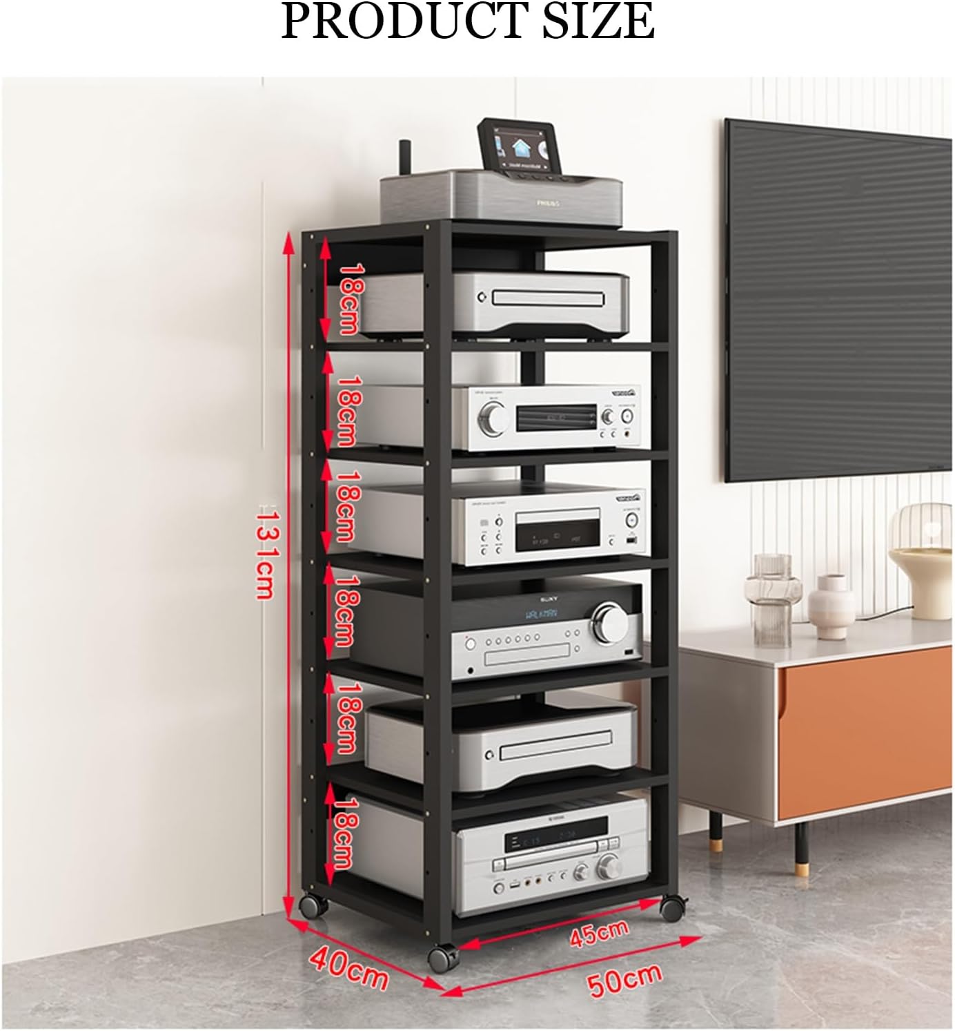 YLQFGUVWK 7-Tier AV Media Stand Corner Shelf/Video Component Cabinet