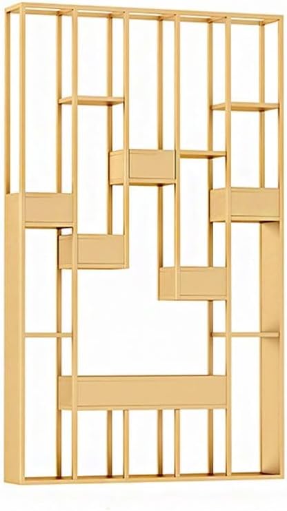 DIEYPOL Bookshelf Bookshelf Porch Office Green Plant Flower Rack Living Room Office Metal Partition Decorative Rack Dining Room Screen Bookcase(B,120 * 20 * 200cm)