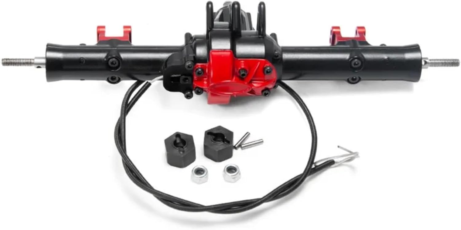 Compatible with D90 TF2 1/10 RC Crawler Cars Upgrade Parts Accessories Metal Front and Rear Complete Axles Set RC Front and Rear Axle(1Set)