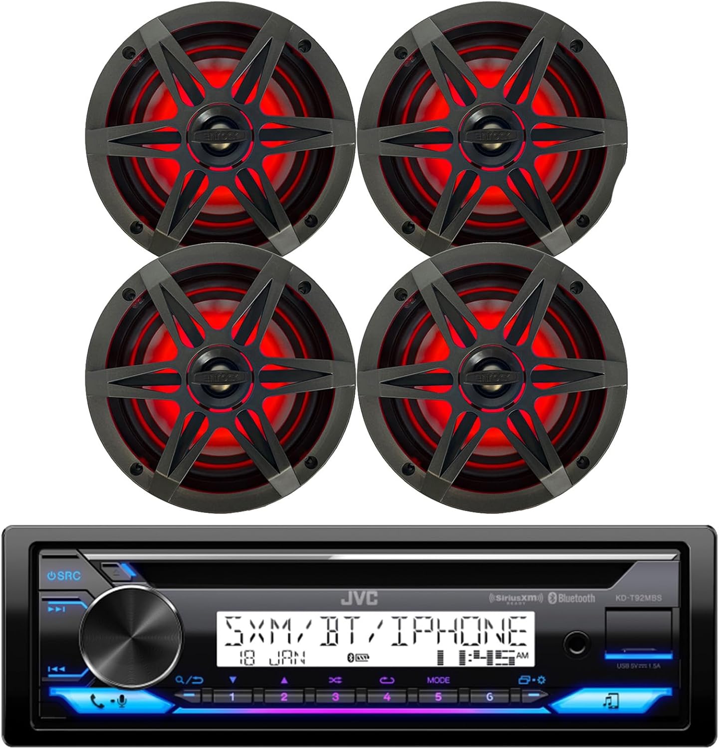 Single DIN Marine Bluetooth Stereo CD Receiver