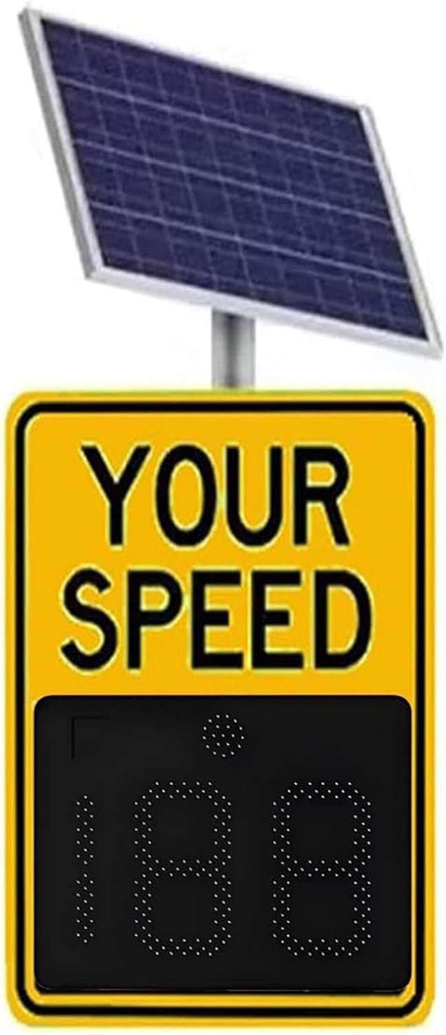 Road Safety Speed Limit Detector, Solar Radar Sign, Highway LED Display, Rust-Proof Aluminum Waterproof