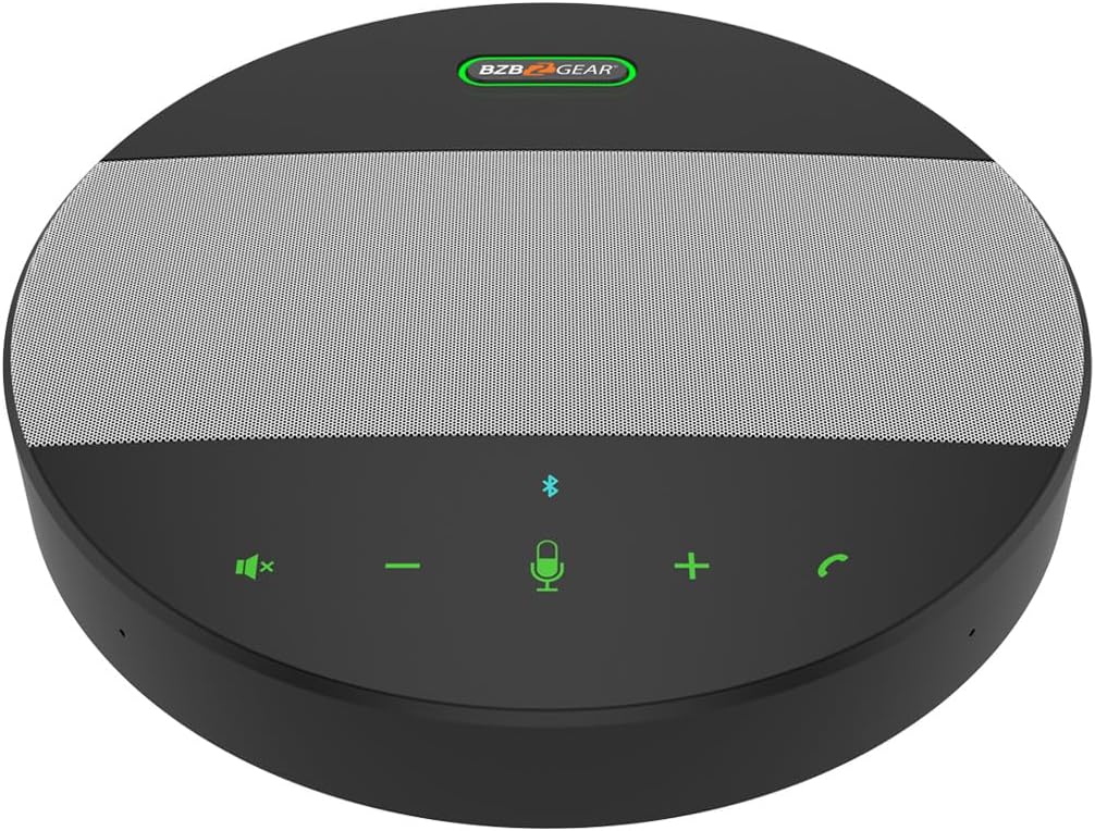 BZB GEAR USB/Bluetooth Wireless Desktop Conference Speakerphone with 360 Audio Pickup up to 20ft - BG-OMNITALK-PRO