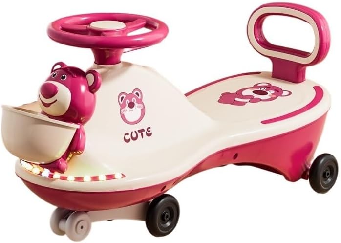 Wiggle Car Wiggle Car Light-up Wheels Anti-Rollover just Twist Wiggle and go Best Ride-on Toy for Boys Girls Twisting Cars(Pink,Normal Wheel)