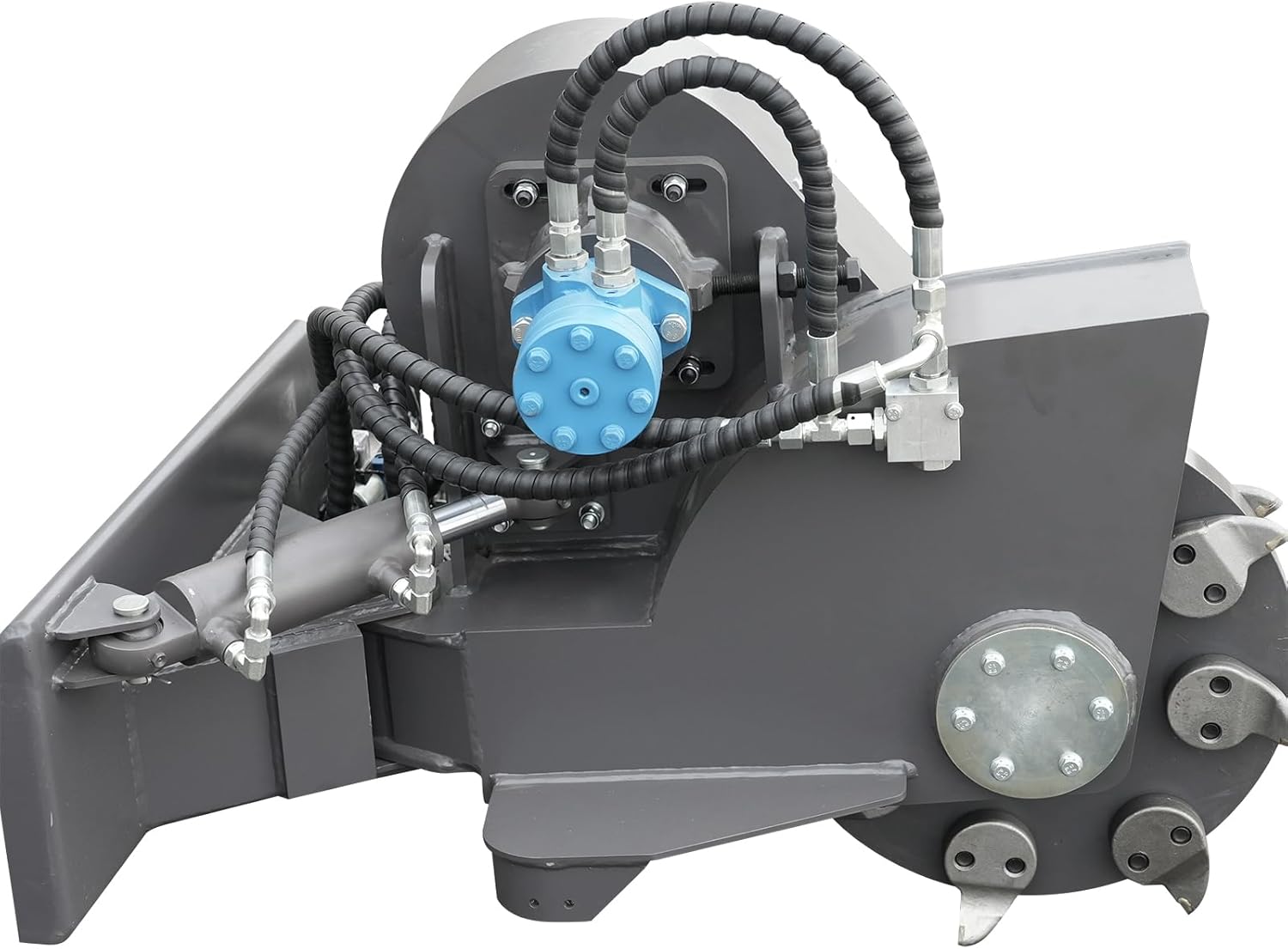 Swing Stump Crusher Attachment for Skid Steer Loaders, Accessories Ideal for Landscaping, Farm & Land Clearing, USA Stock, Mount: Length: 23.1in, Height:8.54in, Pin Distance:14.17in