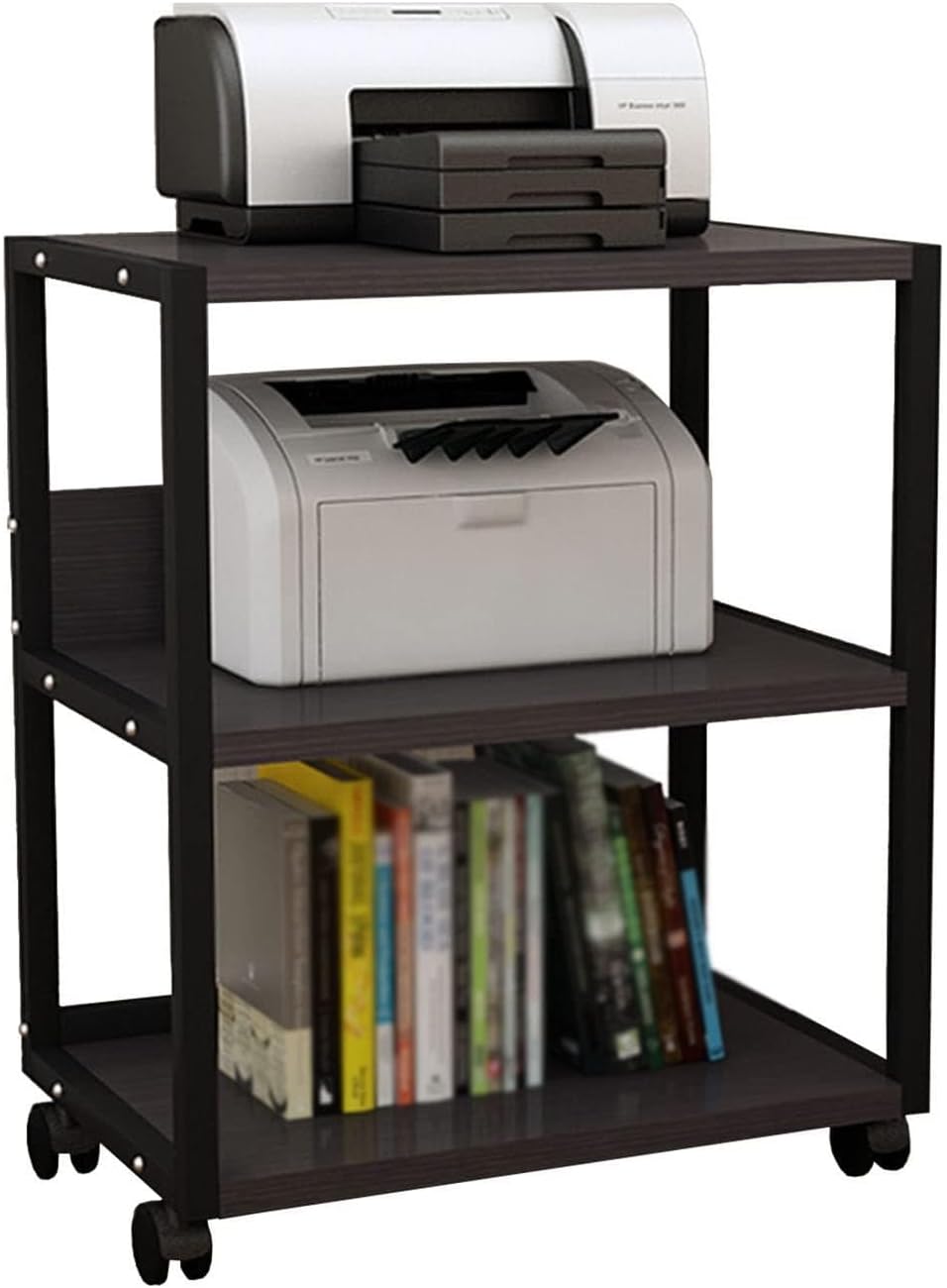 AV Media Stand Corner Shelf Wooden Corner Component Cabinet Stereo Audio Rack Tower Perfect For DVD Player/Game Console/TV Box/Cable Box/WiFi Router