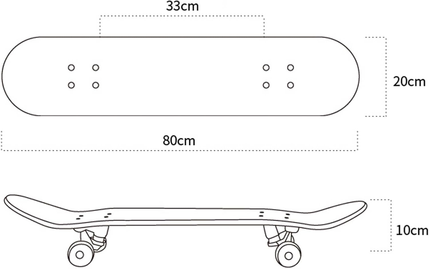 Skateboard 7-Layer Maple Deck with Colorful Flashing Wheels, Standard Skateboards for Beginners, Teens, Adults, Birthday Gift