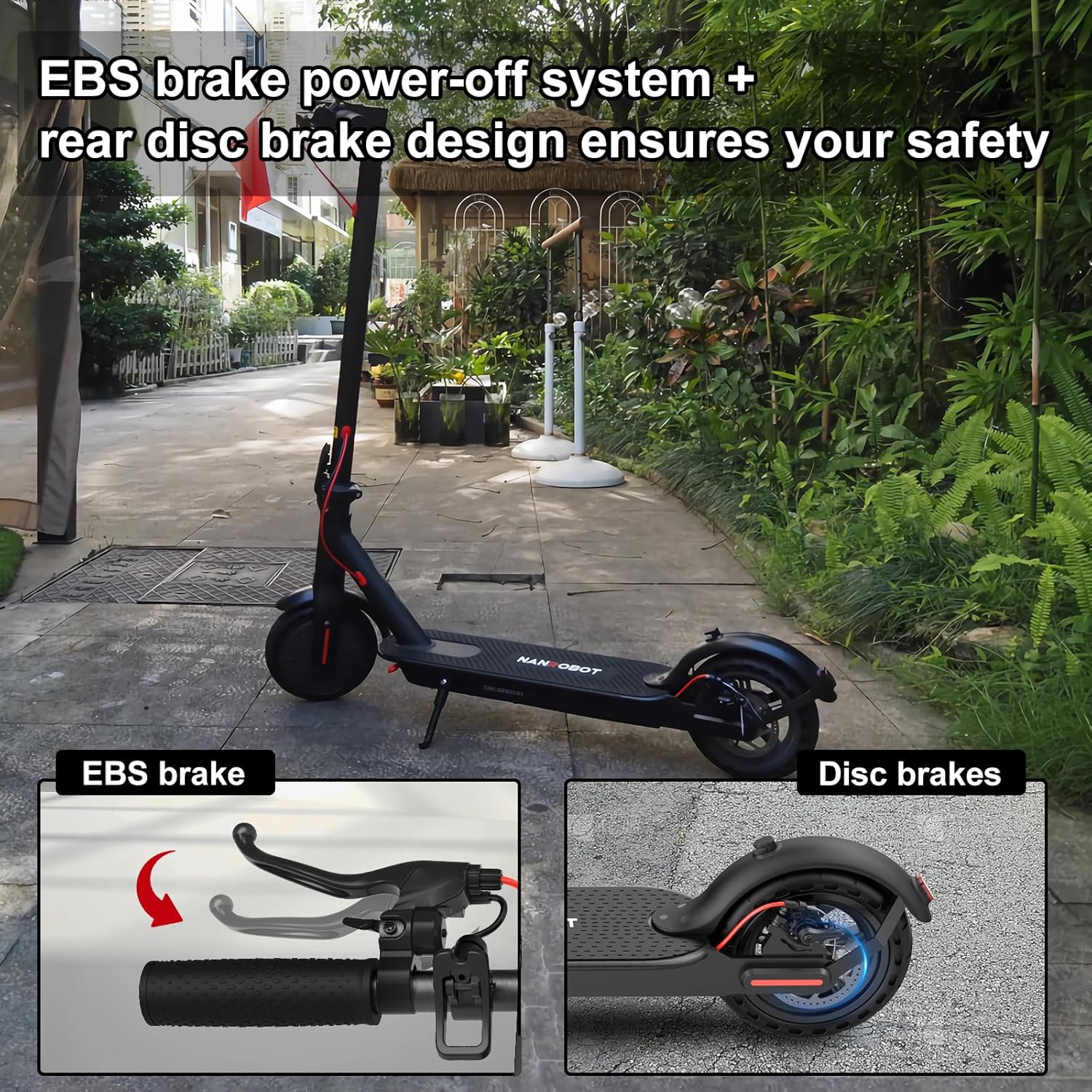 NANROBOT L1 Scooter Adults Teens 350W Motor 20MPH Speed 18Miles Range Scooter for Adults Kids Waterproof 8.5