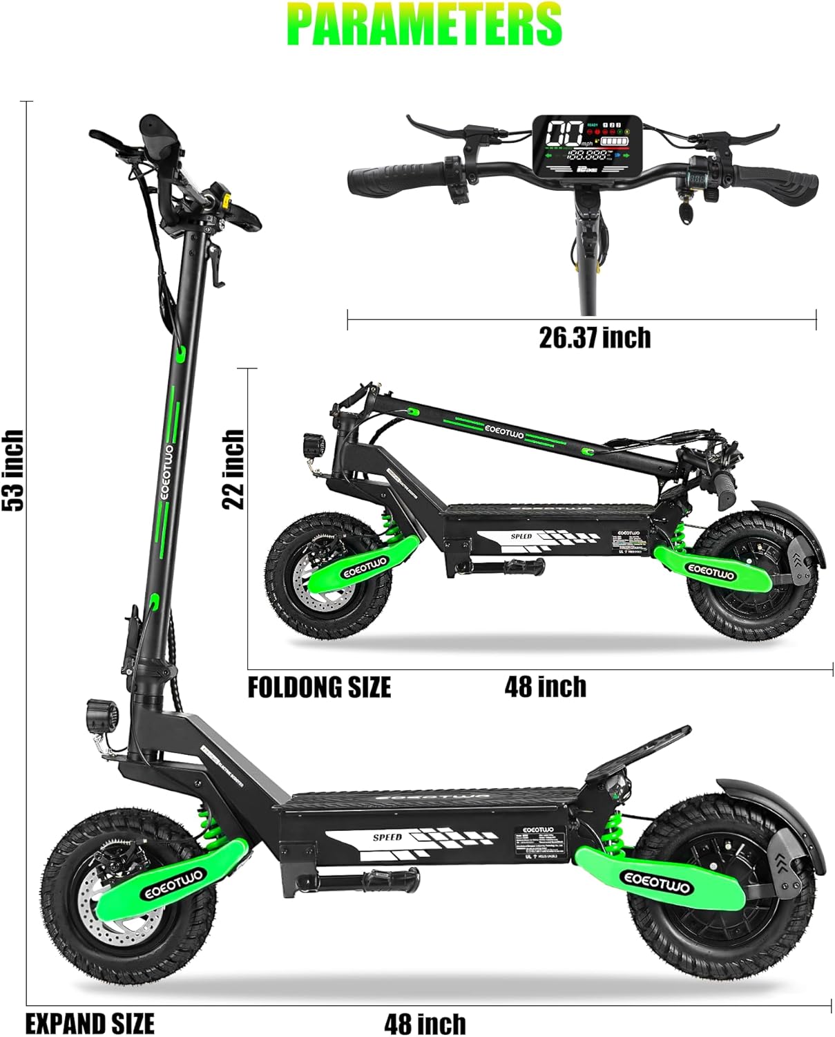 Electric Scooter for Adults, 1200W Motor Fast E Scooter, 11