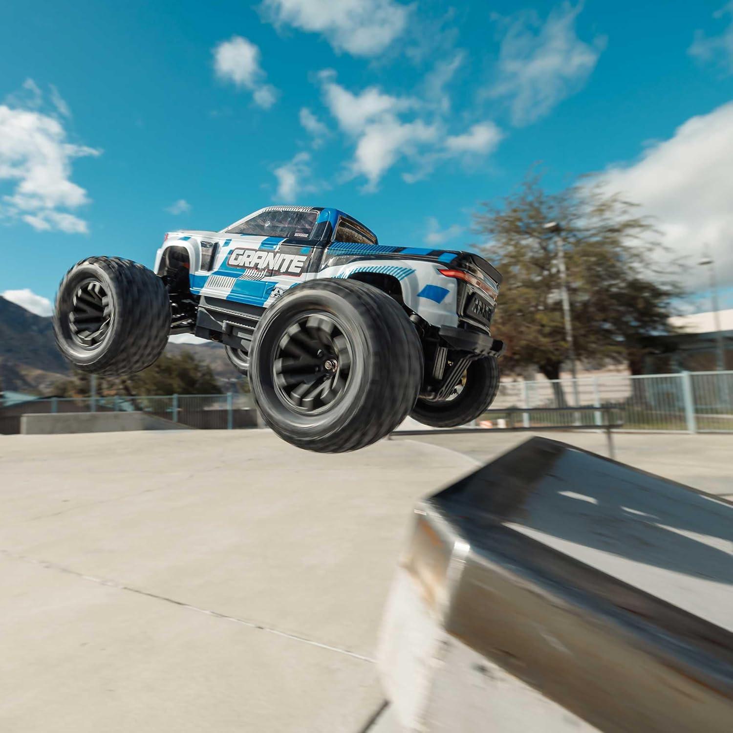 ARRMA RC Truck 1/10 Granite 4X4 RTR Brushed Monster Truck, Blue, RTR (Battery and Charger Not Included) ARA4202V4T2