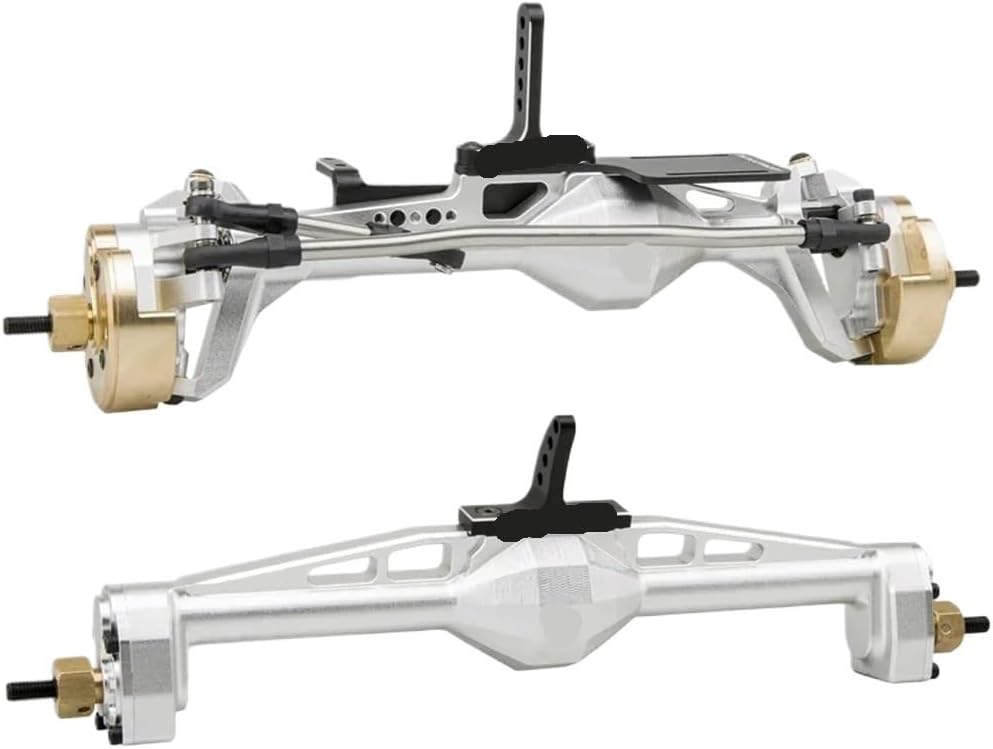 Compatible Portal Axle Set Compatible with 1/10 RC Crawler Vehicles GEN8 EX86100 Complete Metal Front and Rear Axles(RA-Silver)