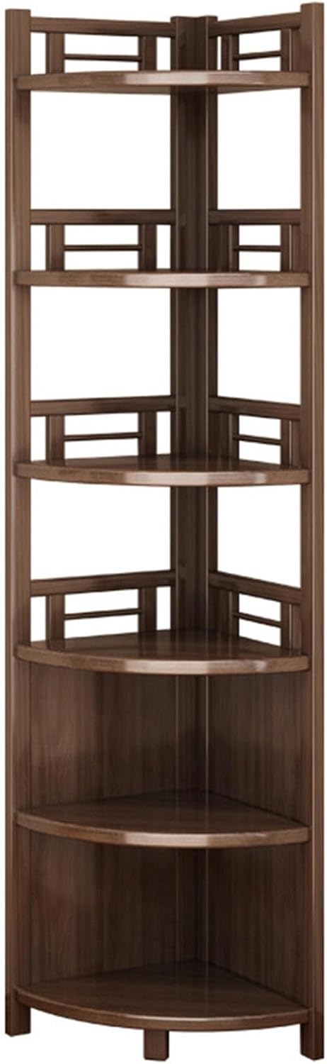 DYKKLKQ Tall Narrow Bookshelf|Vintage Corner Bookcase|6Tier Book Shelf Storage Organizer for Small Space|Display Rack in Living Room|Corner Book Shelves