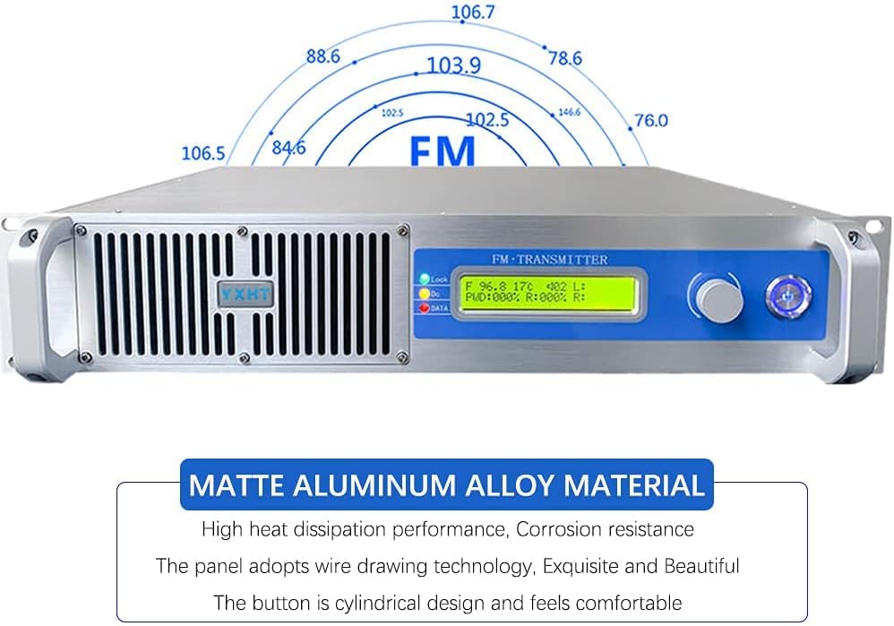 500W FM Radio Broadcast Transmitter for Church 500watt Long Range Transmitter for Radio Station Equipment for Professional Broadcasting Stereo Home FM Transmitter