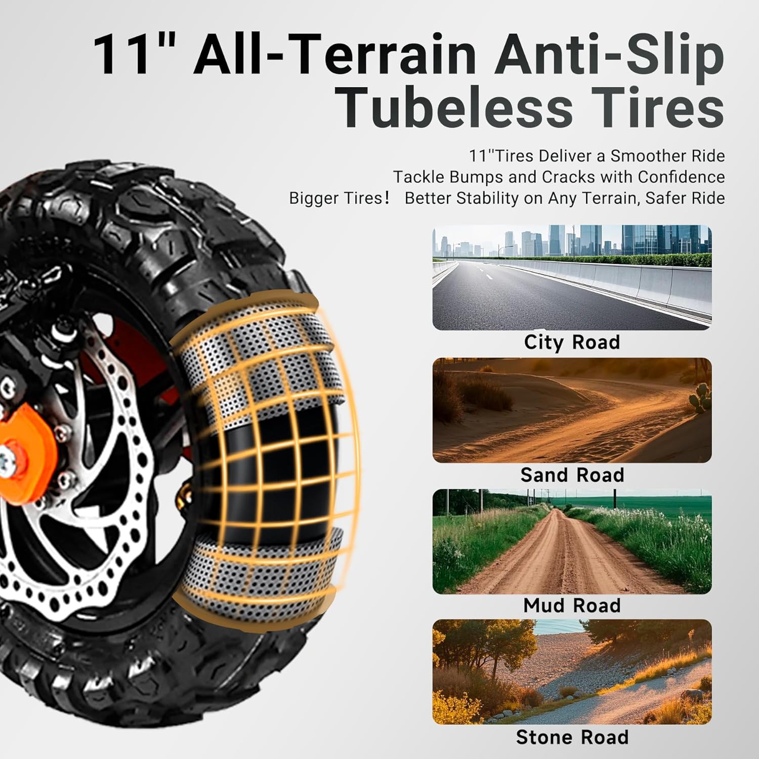 Electric Scooter for Adults, 5600W Dual Motor, 50MPH Top Speed, 60V 30Ah Battery, Up to 60 Miles Range, 11” All-Terrain Tires, Foldable E-Scooter with Detachable Seat