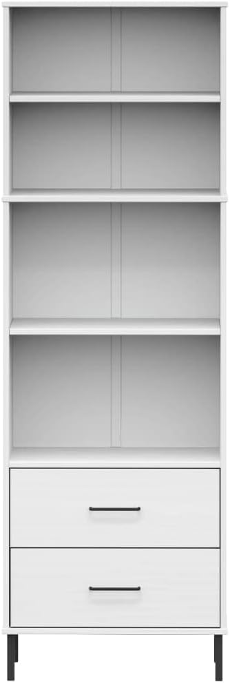 CHARMMA Bookcase with 2 Drawers White 23.6
