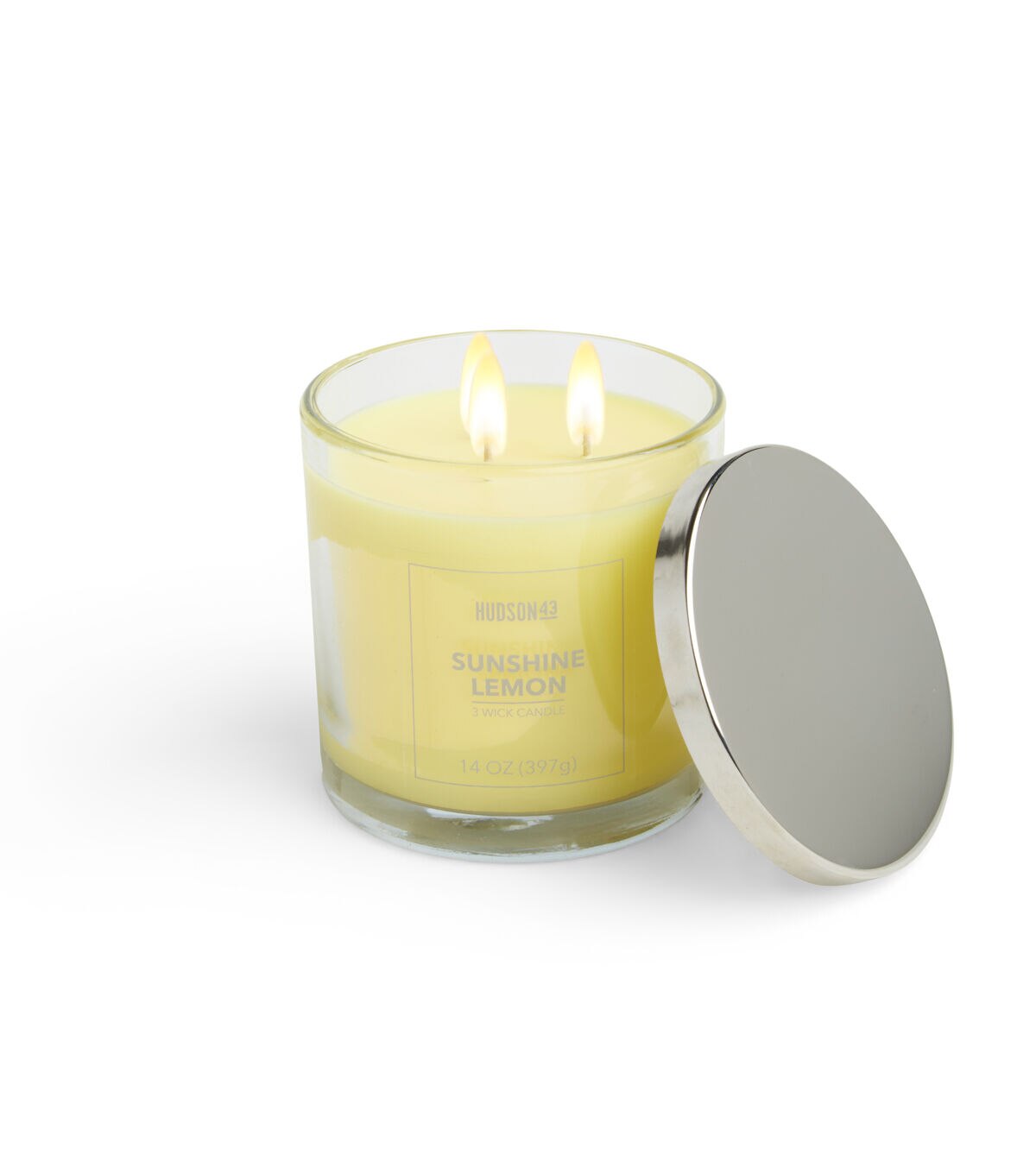 14oz Sunshine Lemon Scented Jar Candle by Hudson 43