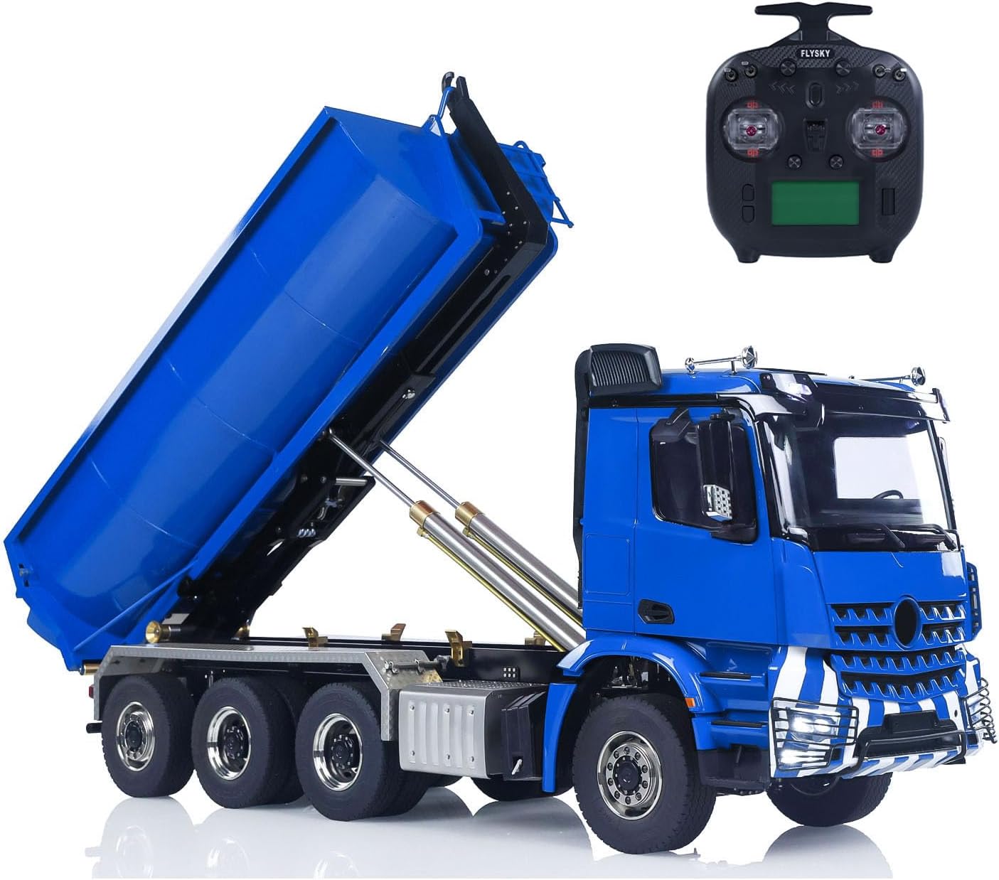 TOUCAN RC HOBBY 8x8 1/14 Hydraulic Remote Control Full Dump Truck BZ 3363 RC Roll On Off Tipper Metal Chassis Rail Differential Lock No Battery for Adult