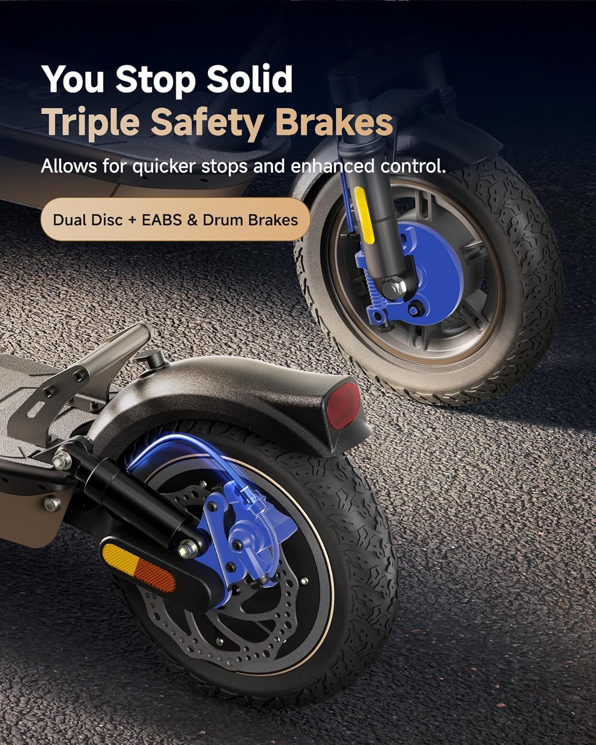 ECOROAD EC10 Electric Scooter for Adults, 500W Motor up to 25 MPH, 32 Miles Long Range, 10