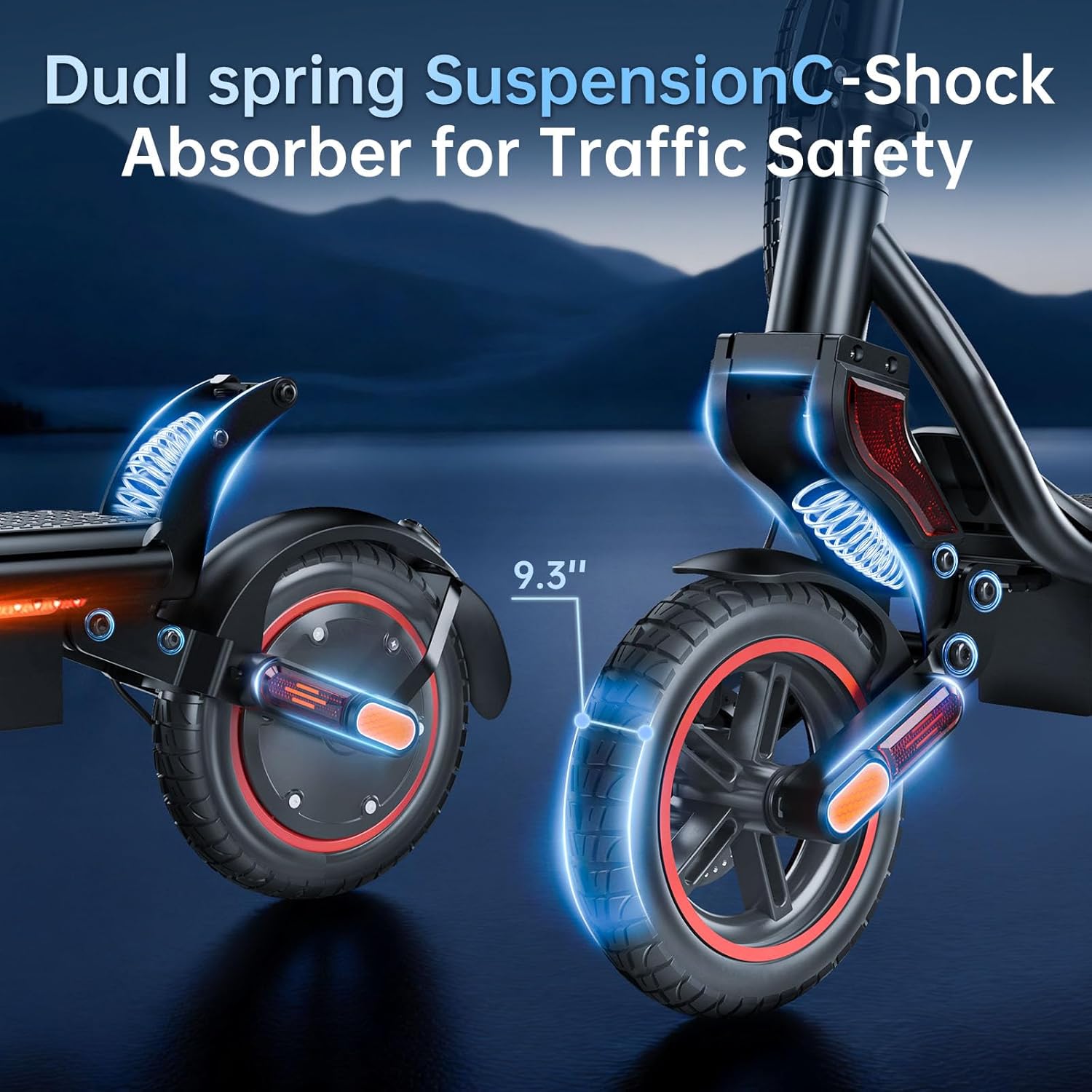 Electric Scooter for Adults, 1000W Peak Motor, 25 MPH, 28 Miles Long Range, 9.3