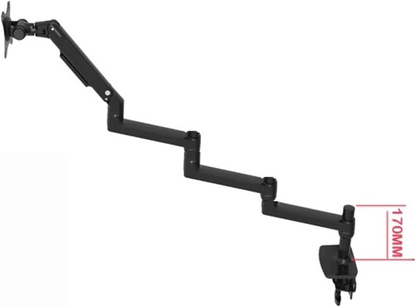 DL-8014 Mechanical Spring 3-6KG Extra Long Arm Clip Grommet 100x100 75x75 Monitor Stand 17