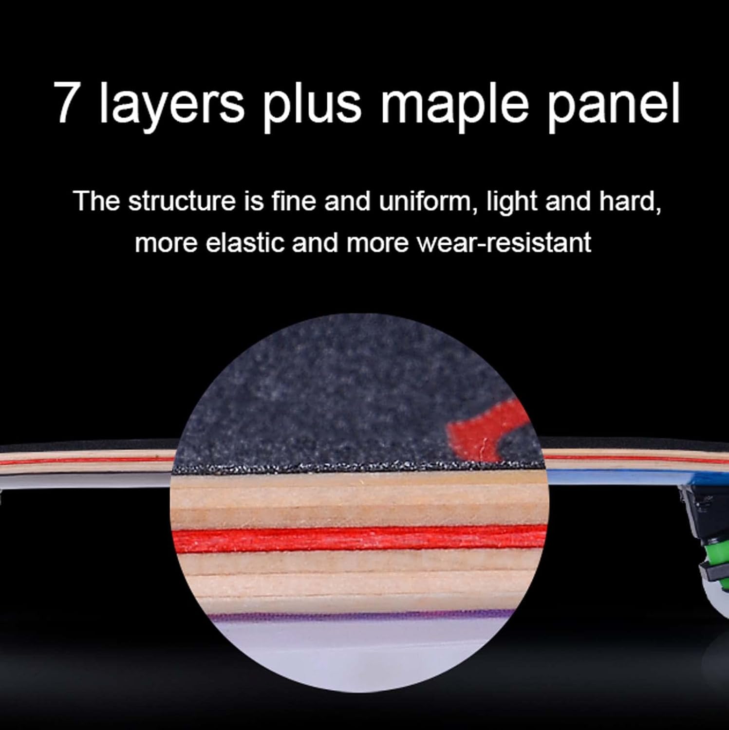 Standard Skateboard 7 Layers Maple Wooden 31''Complete Skateboards for Adults Beginners Teenager Kids Boys Girls, Support 280lbs