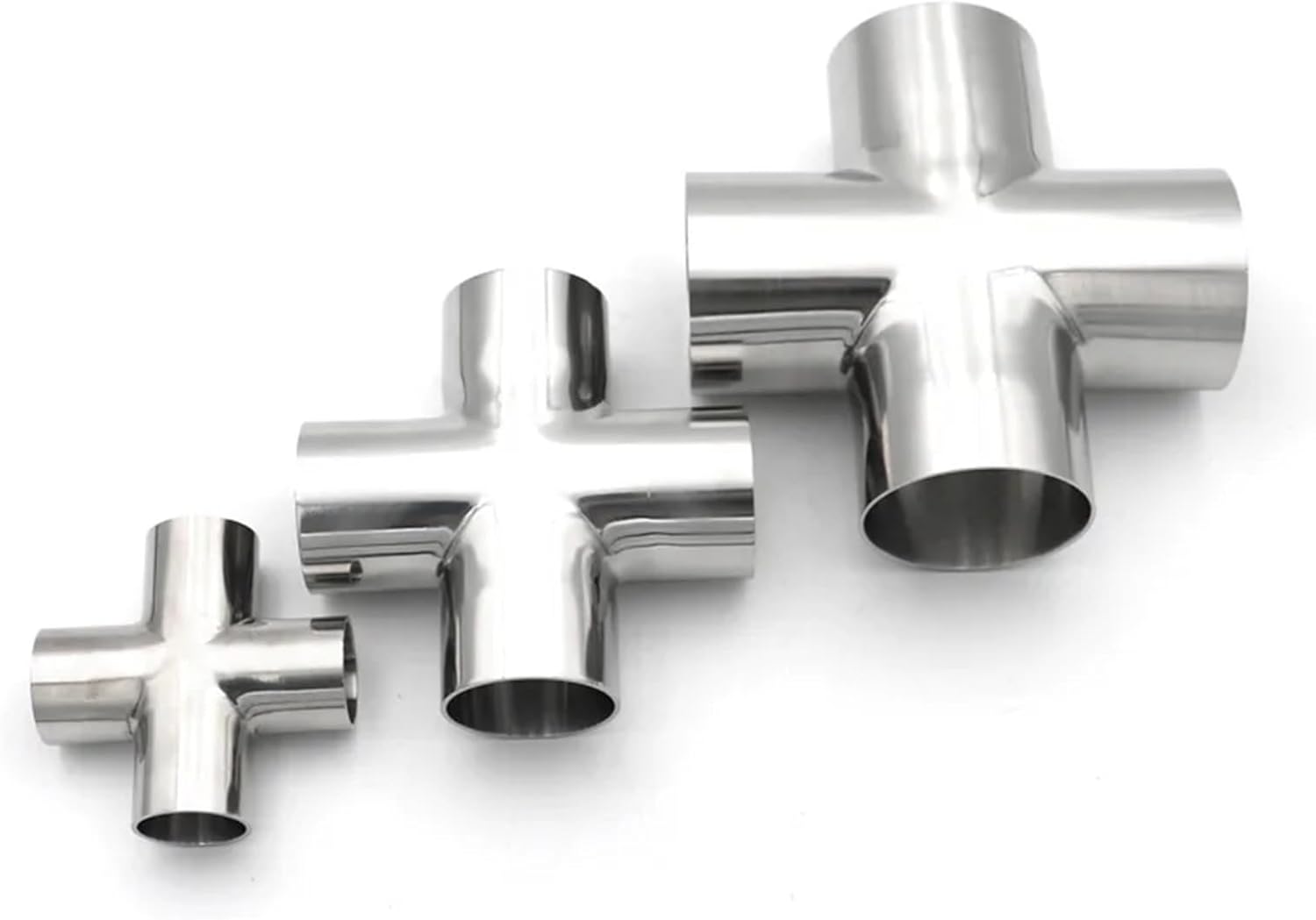 1Pcs 4-Way Cross SS304 Stainless Steel OD19 25 32 38 45 51 63 76 89 102mm Butt Welding Pipe Fittings Homebrew Beer(OD102mm x 2mm)