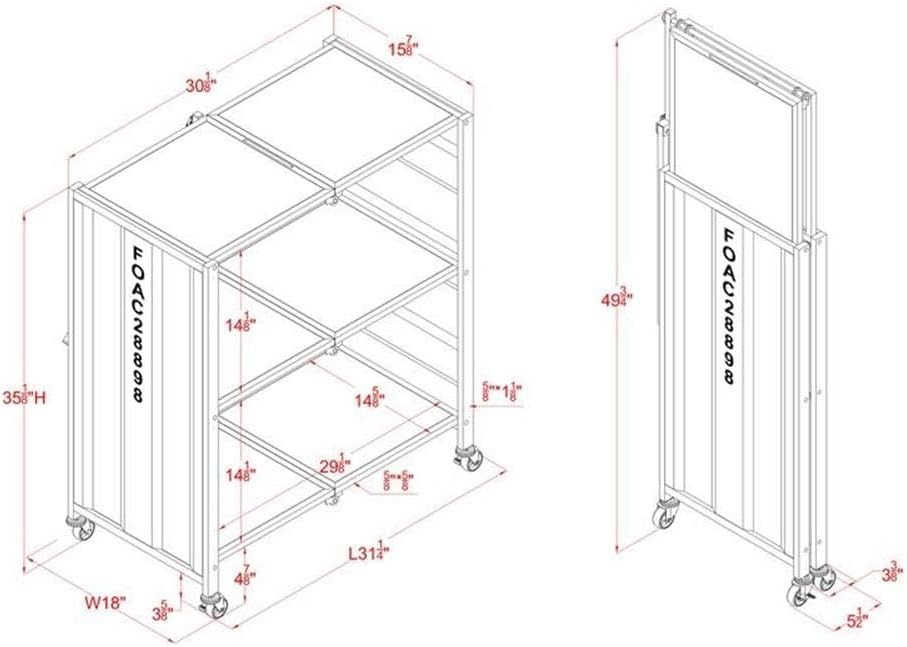 Furniture of America Lionna Metal Folding Bookcase with Wheels in Black