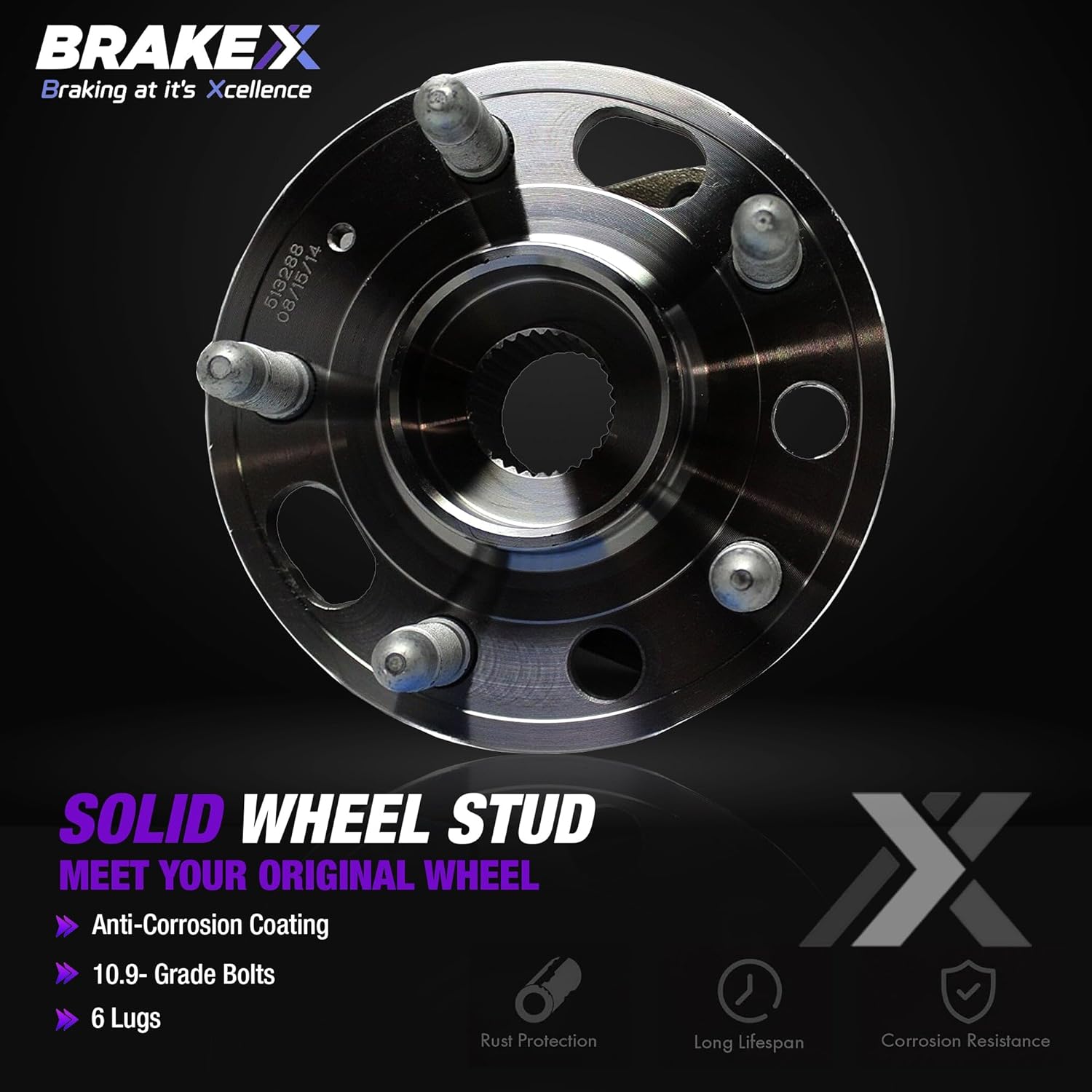 Brake X Front Wheel Bearing and Hub Assembly for 2017 Lexus RC | HC Series Front wheel hub assembly