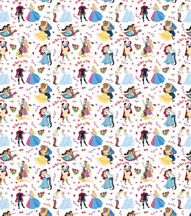 Disney Princess This Is Love Valentine's Day Cotton Fabric