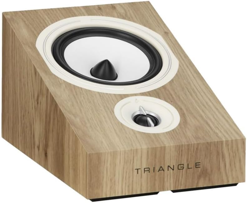 triangle - BOREA BRA1-3D Home Cinema Speakers - Atmos/DTS: X/Auro 3D Compatible - Atmos & Surround Versatility - Output 89 dB/W/m - 206 x 180 x 300 mm - Light Oak (Pair)