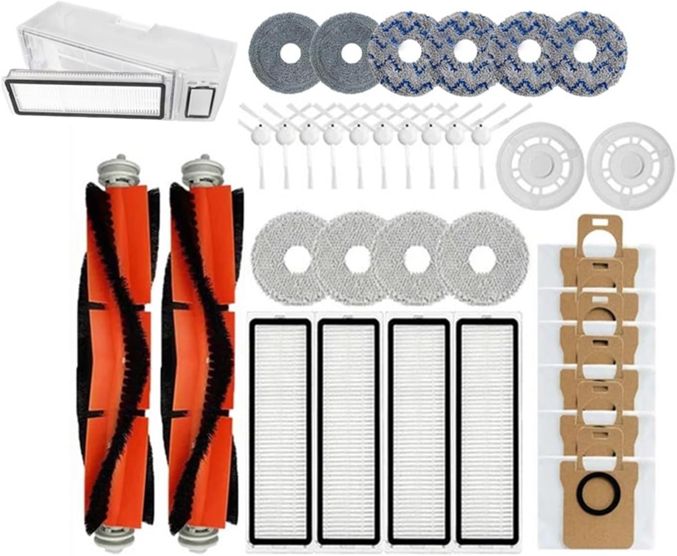 rqhdd Vacuum Attachment Compatible with Omni Robot X10+ 1S Compatible WithDreame Bot L10s Ultra S10 Pro Accessories Main Side Brush Hepa Filter Mop Dust Bag(White)