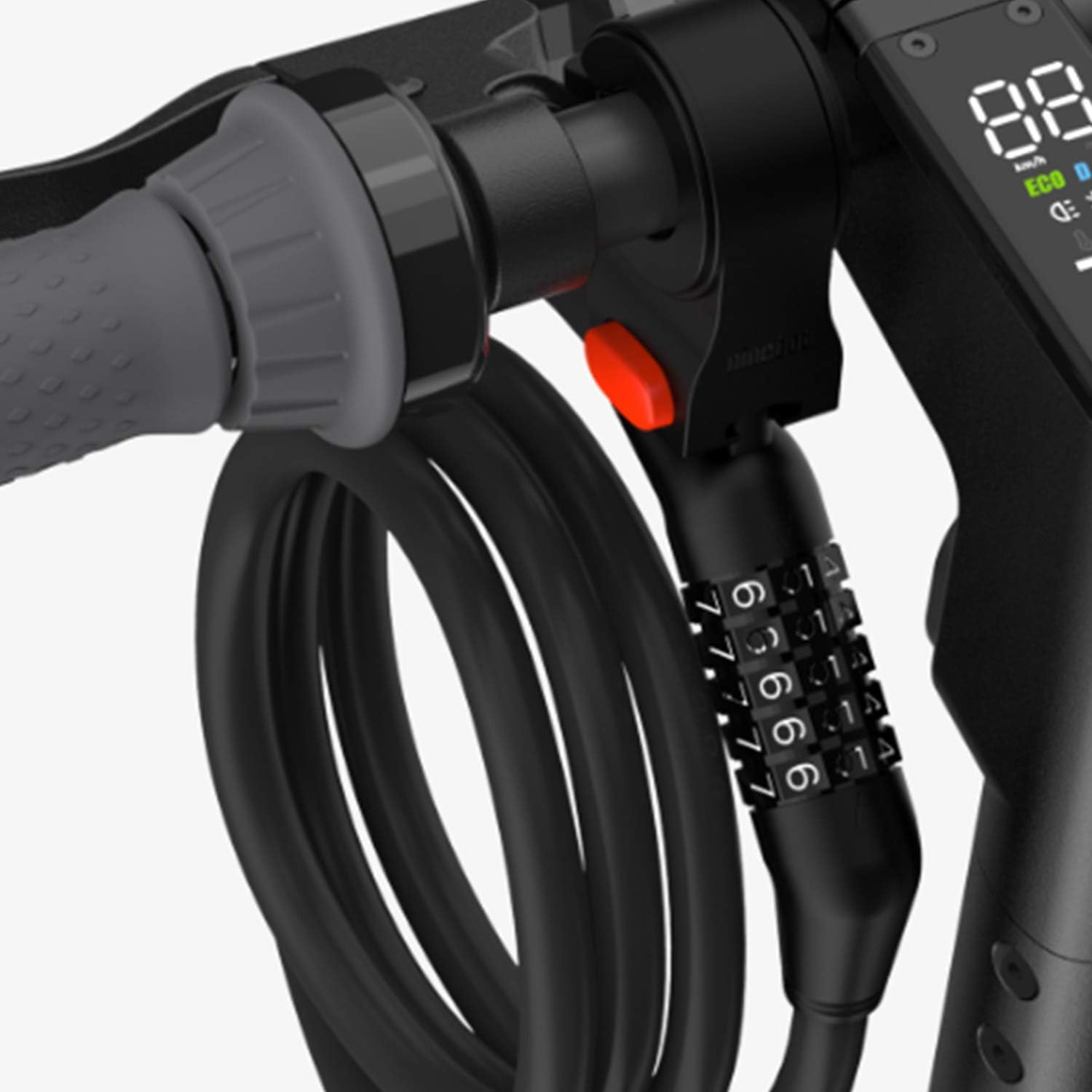 Segway Ninebot F2 Pro Electric KickScooter Bundle with 5-Digit Combination Cable Lock for Scooters