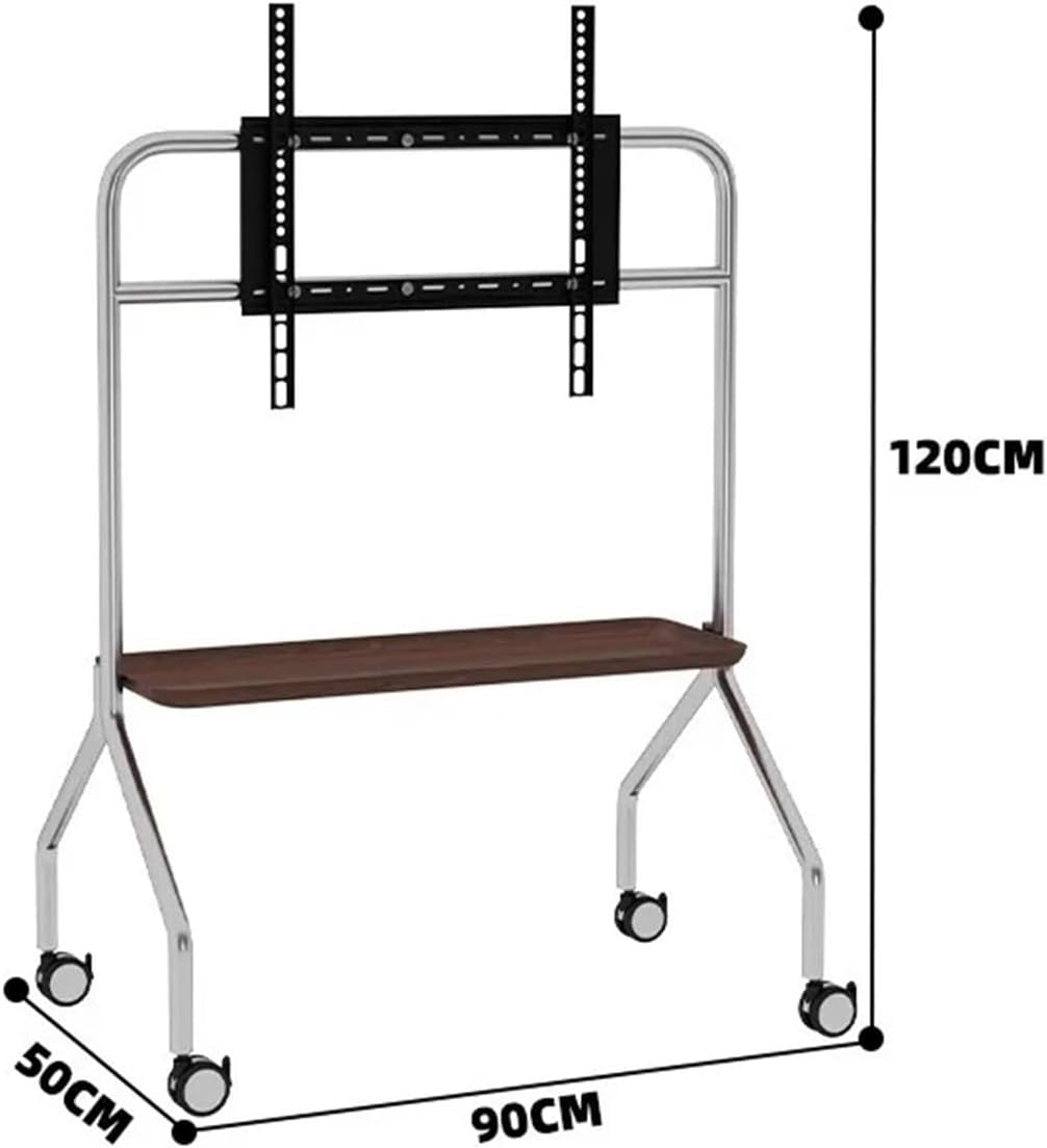 Stainless Steel TV Floor Stand for Home Living Room and Bedroom Detachable 40-80 inch TV Stand with 360° Moving Pulleys(Monolayer)