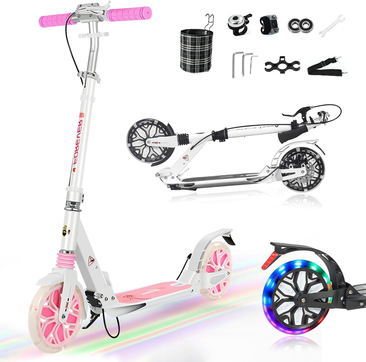 Kick Scooter with Light-Up Wheels, 8