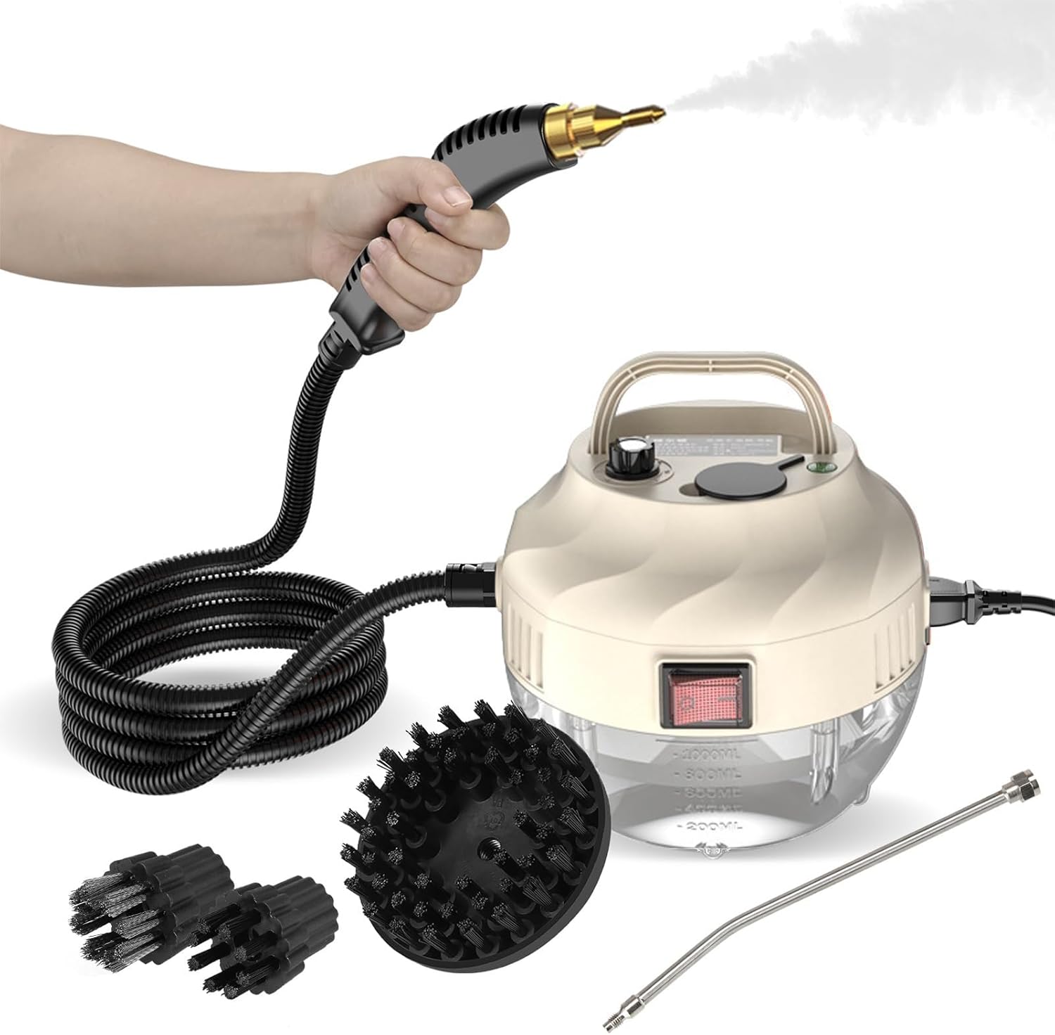 Handheld Steam Cleaner, 1500W High Pressure, 6 Adjustable Speeds, Multifunctional Cleaning for Kitchen and Bathroom