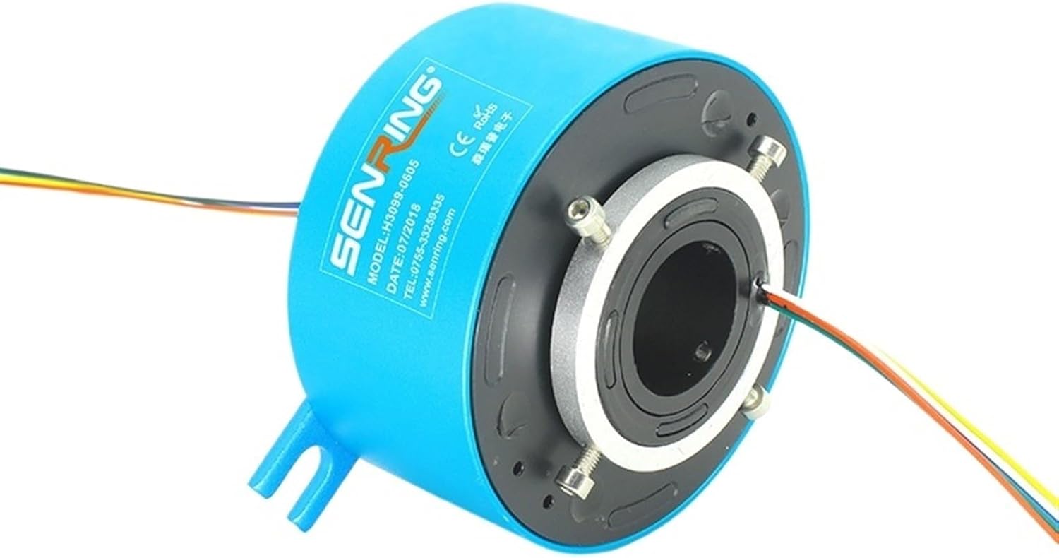 Through Bore Slip Ring Rotary Joint 6 Circuits/Wires Contact Current 5A of Bore Size 30 mm