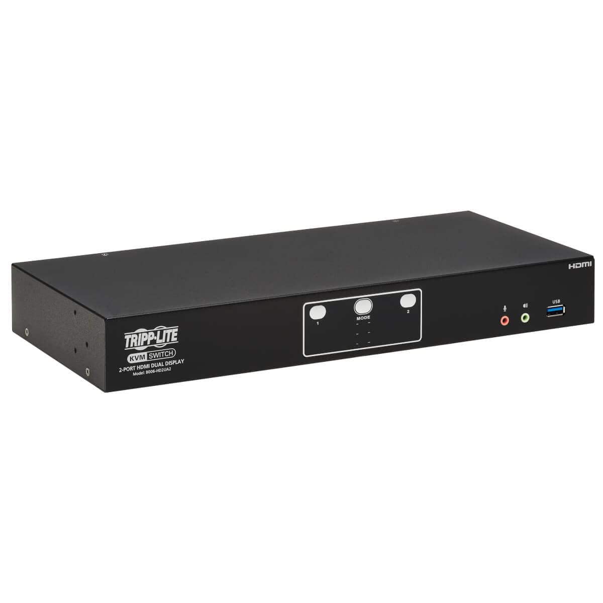 Tripp Lite HDMI KVM Switch 2 Monitors 2 Computers, Dual Monitor KVM Switch, UHD 4K@60Hz Video, Two USB 3.2 Gen 1 Ports, 3-Year Warranty (B006-HD2UA2)