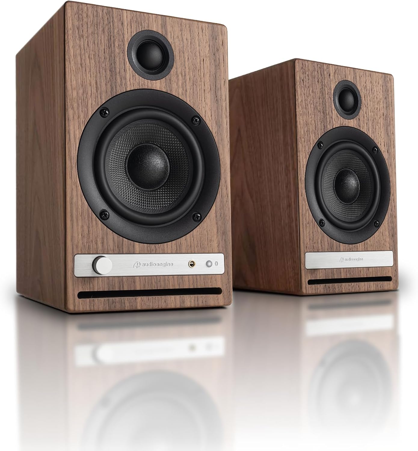 Audioengine HD4 Premium Powered Speakers | 120W Audiophile-Grade Bluetooth 5.3 with aptX Adaptive | Built-in 24-Bit DAC | Hand-Crafted Wood Cabinets | Bookshelf Speakers