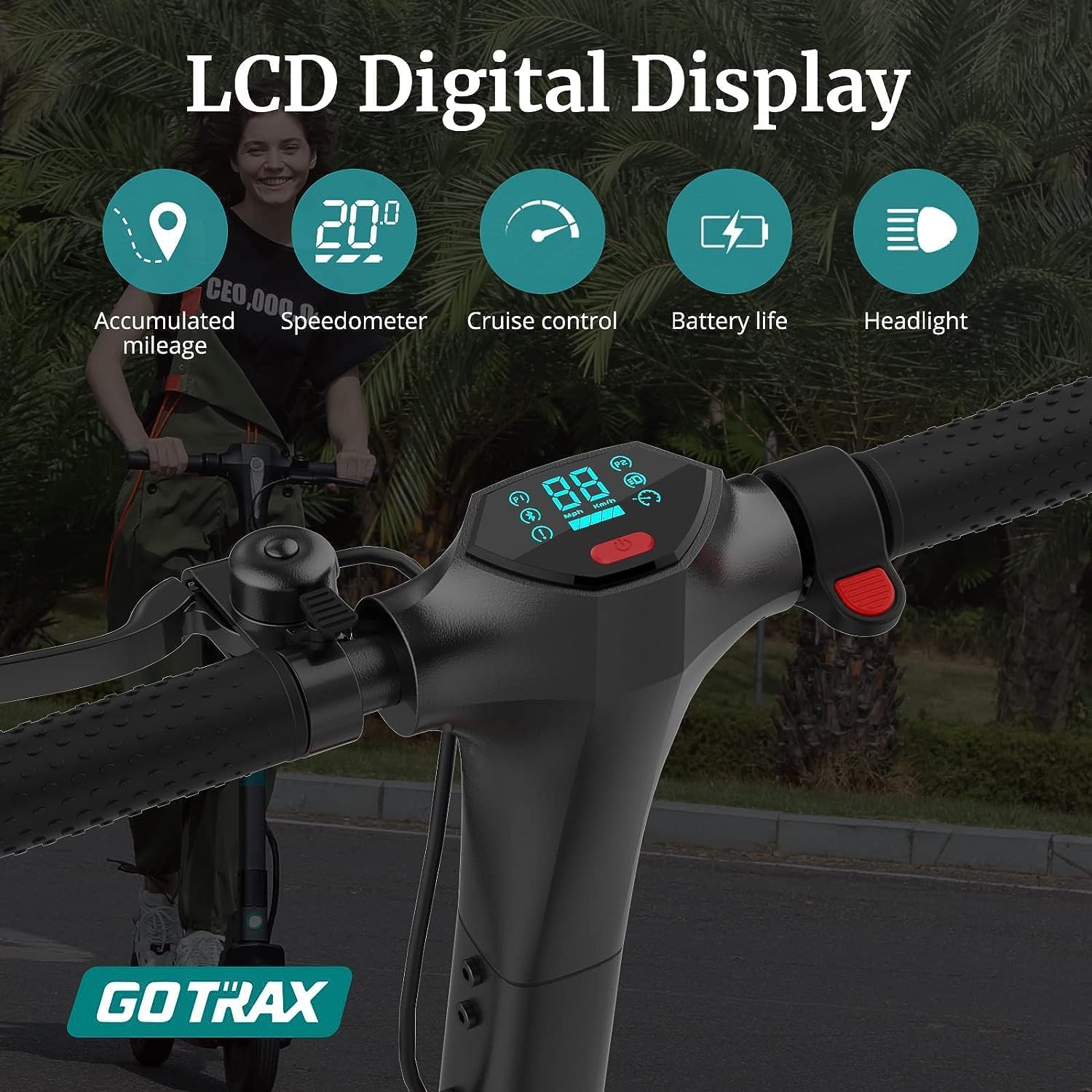 Gotrax Electric Scooter for Adults, Max 18/38 Mile & 20/28Mph by 350w/500w/1000w Motor,10