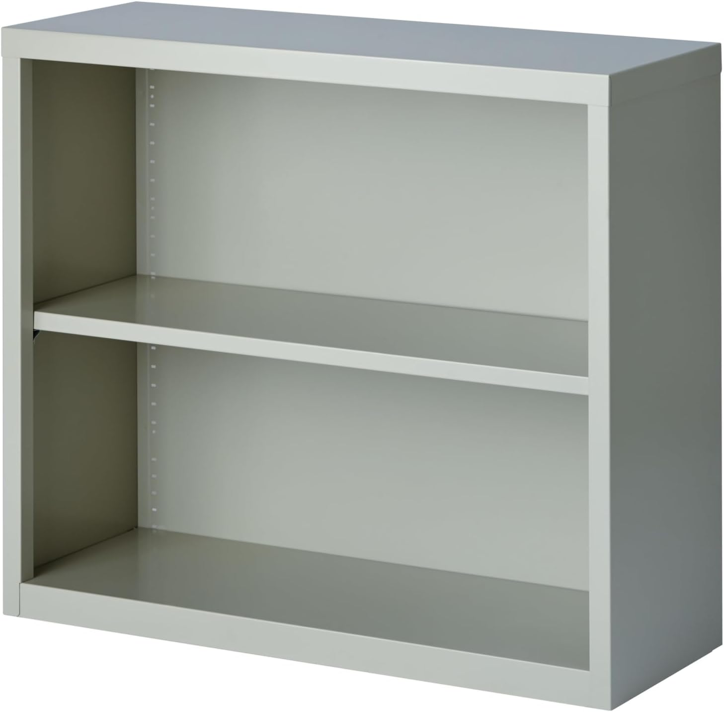 Hirsh 2 Shelf Metal Bookcase in Light Gray