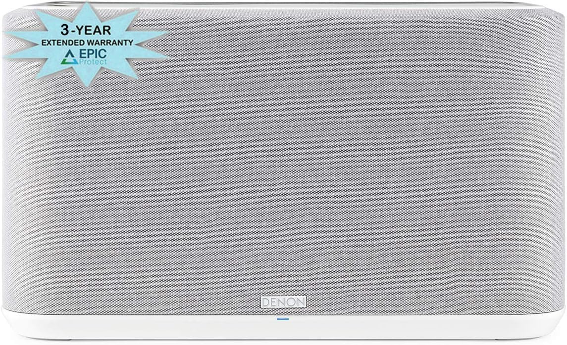 Denon Home 350 White Built in Heos Wireless Bluetooth Speaker with an Additional 3 Year Extended Amber Protection (2020)