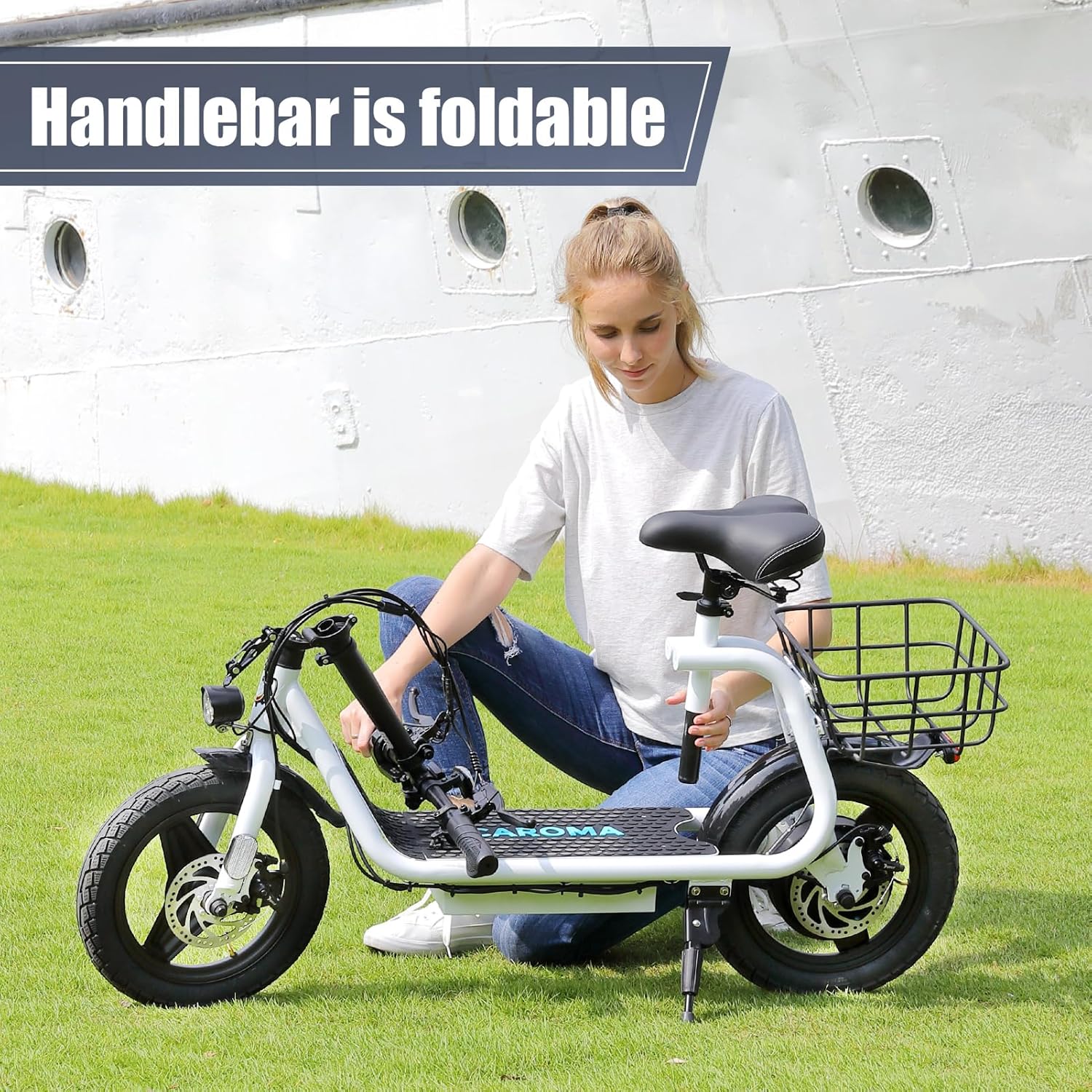 Tooluck Peak 1200W Electric Scooters with Seat, 14