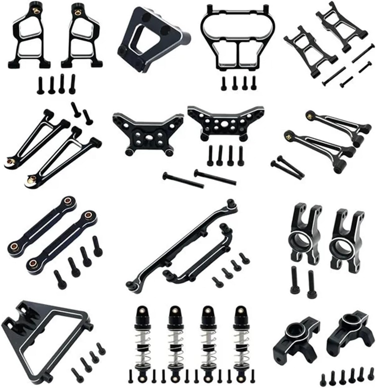 For MJX 14211 1/14 Metal Upgrade Shock Absorber For Swing Arm Rear Cup Spare Parts RC Car Accessories Models(Black)