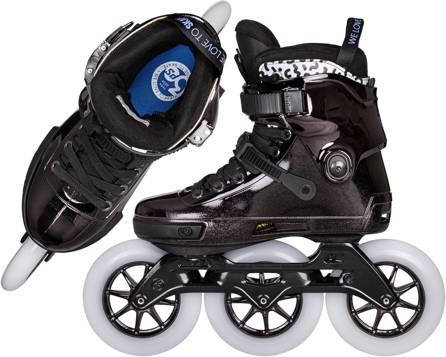 Powerslide Next 30th Anniversary 125 3-Wheel Inline Skate in Black/Chrome for Urban