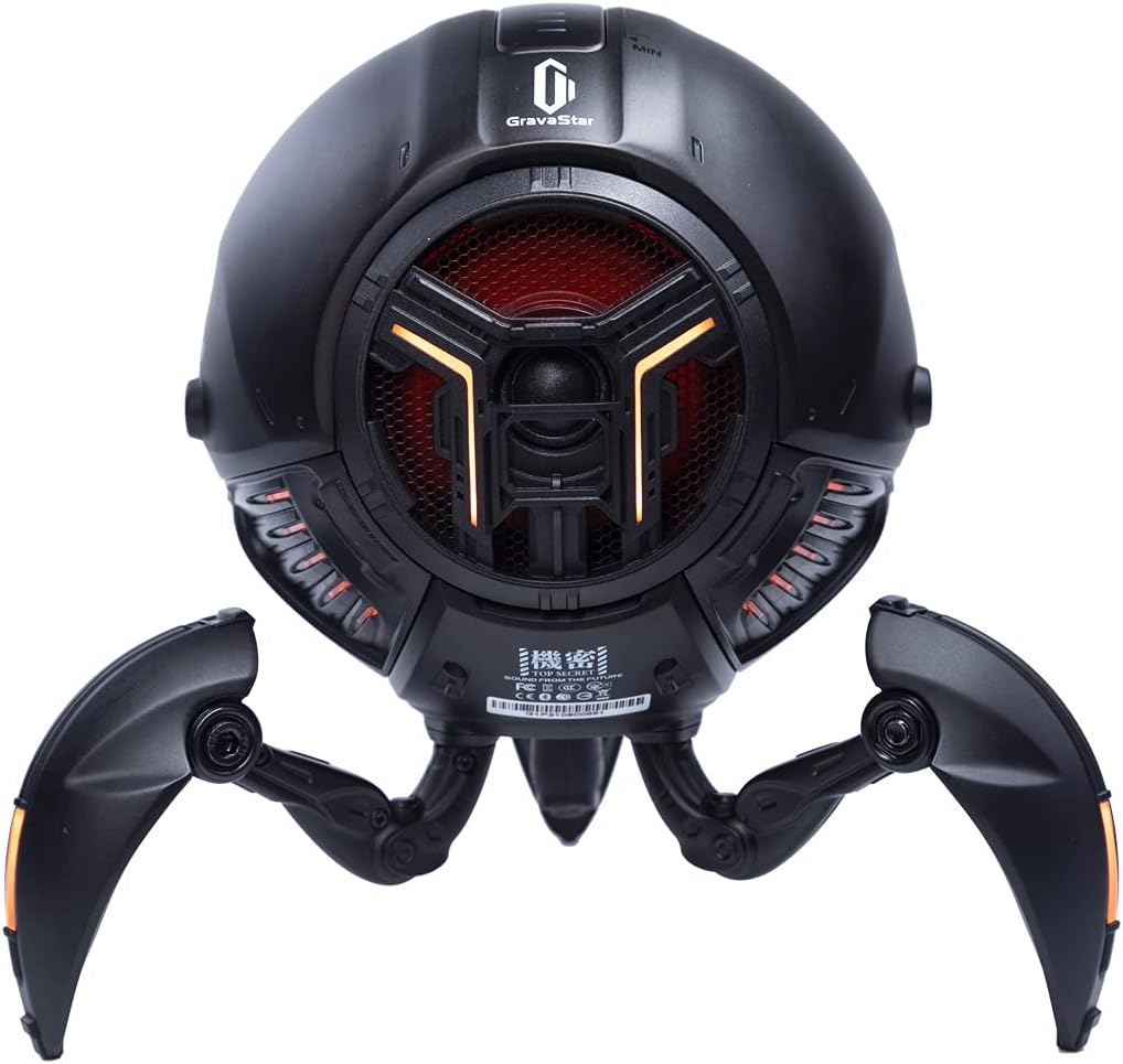 GravaStar Mars Pro Bluetooth Speaker, Deep Bass Loud Stereo Sound, 15H Playtime, 6 RGB Lights, Dual Pairing, Portable for Home, Outdoors, Party, Camping, Home, Gifts