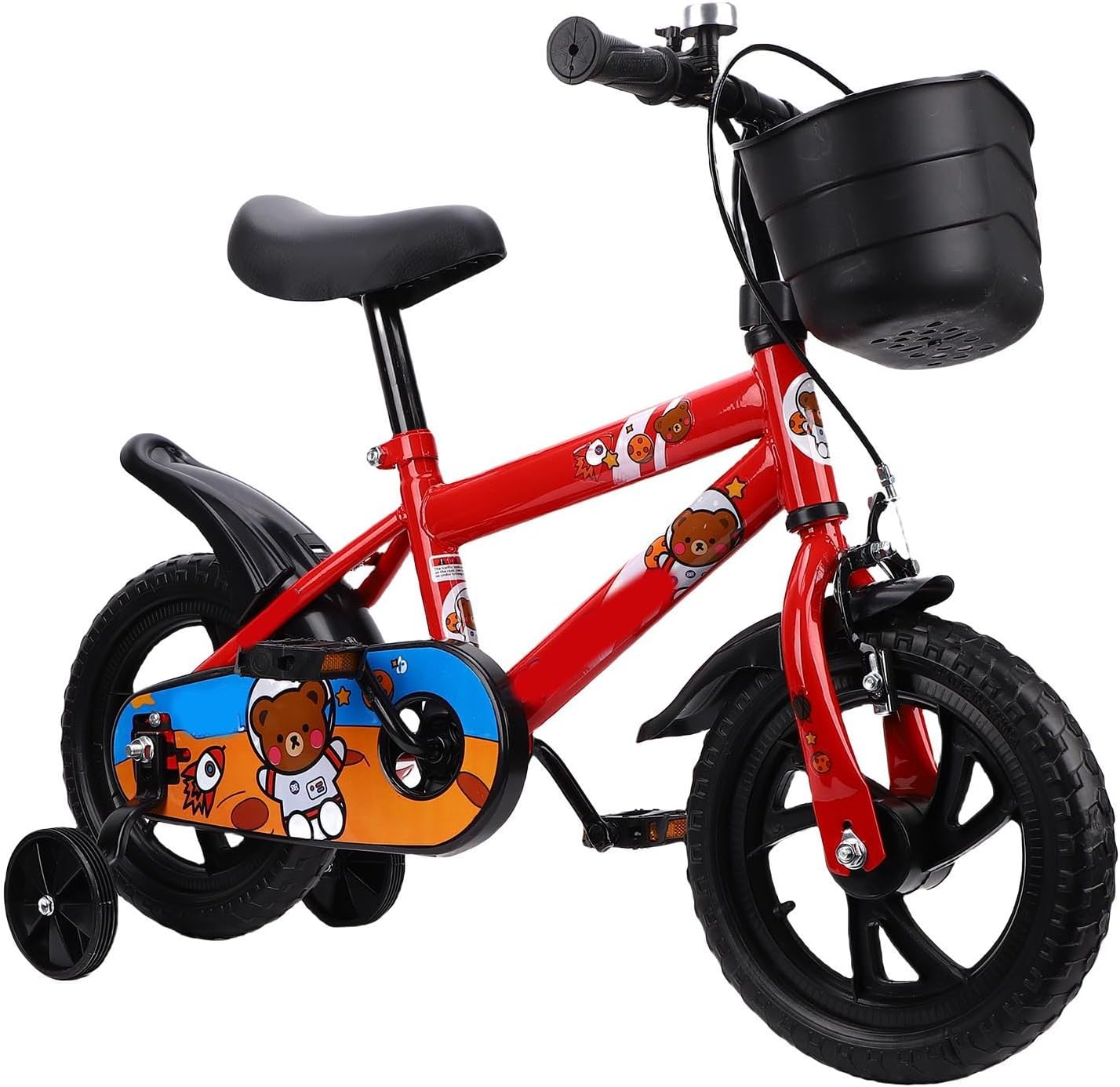 Kids Bike, Balance Cycle with Training Wheels Easy Learning Ages 3-6 Adjustable Seat Grows with Toddlers Child Front Storage Basket