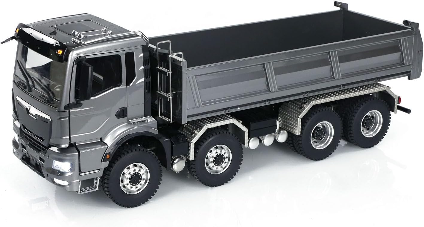 TOUCAN RC HOBBY Radio Control 1:14 Hydraulic Tipper Metal Cabin Shell Differential Lock 8x8 Chassis 2Speed RC Dumper Truck Sound Light