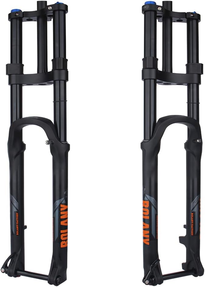 BOLANY 27.5/29inch Bike Suspension Fork 34mm Stanchions 1-1/8inch Straight/Tapered Steerer Double Shoulder Thru-Axle Boost 15 * 110mm Bicycle Fork MTB Air Forks 175mm Travel