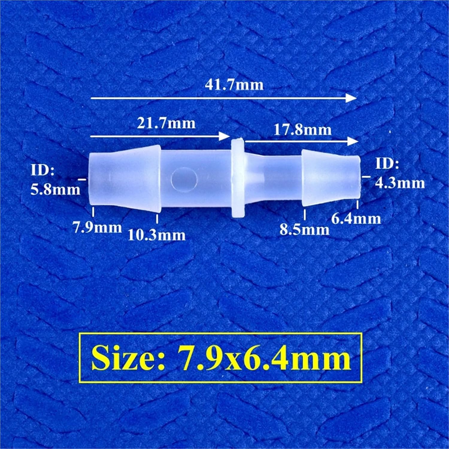 5~200pcs 2.4~7.9mm to 1.6~6.4mm PP Pagoda Reducing Direct Connectors Aquarium Tank Adapter Micro Irrigation System Hose Joints(7.9x6.4mm,200 Pieces)